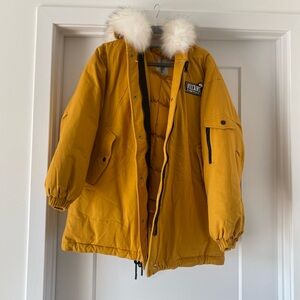 New Material girl villains parka jacket with faux fur trimmed hood